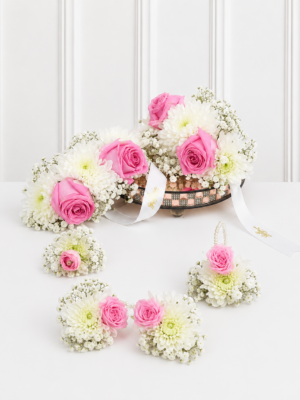 Pink Floral Jewelry Set
