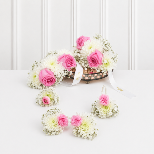 Pink Floral Jewelry Set