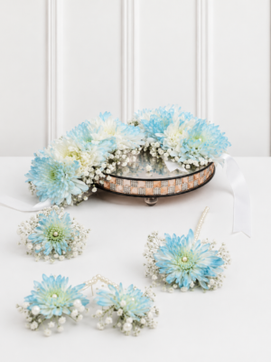 Blue Floral Jewelry Set