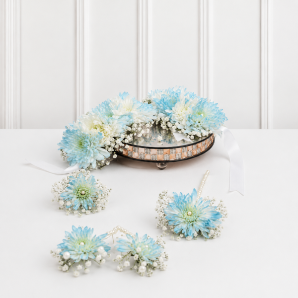 Blue Floral Jewelry Set