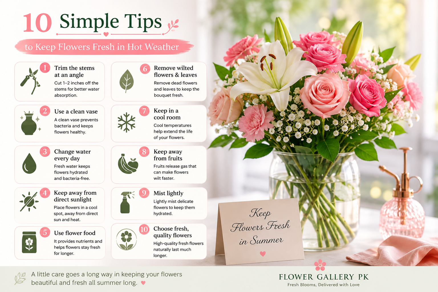 10 Simple Tips to Keep Flowers Fresh in Hot Weather